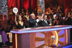 Image shows judging panel from strictly come dancing